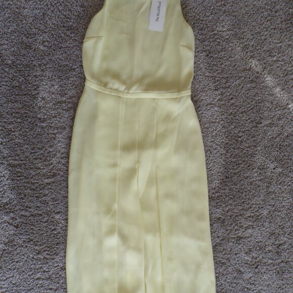 Gucci Italian Pastel yellow silk blend Midi dress 40 - Picture 3 of 8